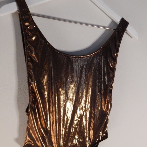 Bronze Metallic Bodysuit - Picture 2 of 5